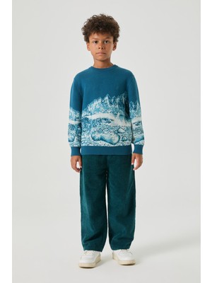 Nebbati Bg Store Erkek Çocuk Desenli Kazak