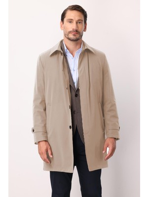 İGS Erkek Gri Standart Std Mont Günlük Kullanım İçin Şık Polyester Dış Giyim