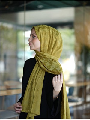 Monoor Kazayağı Desen Jakar Şal Pamuklu Kolay Şekil Alan Ürün Kadınlar İçin