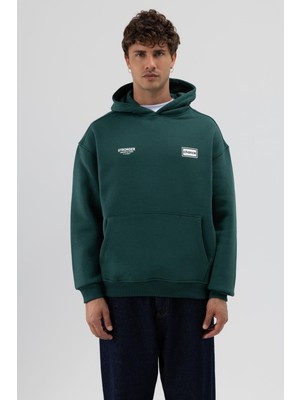 Vamos Oversize Arka Baskılı Sweatshirt Nefti