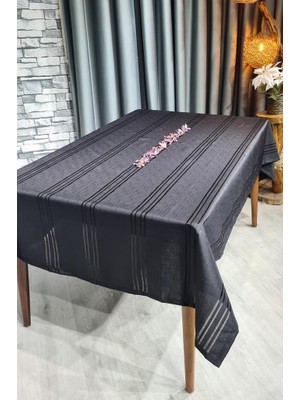 Çeyiz Diyarı Corvver Dertsiz Masa Örtüsü 155X220 Siyah