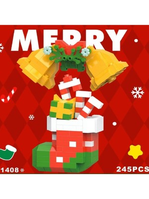 Zekton Yılbaşı Çorap ve Çan 3D Yapboz (245 Parça) | Nano Blok Noel Dekor Seti