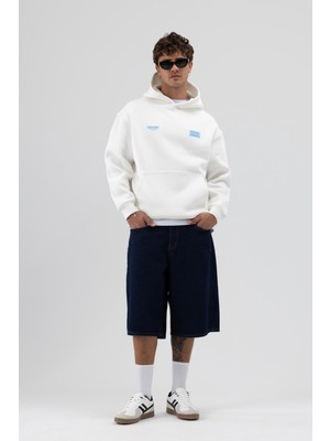 Vamos Oversize Arka Baskılı Sweatshirt Ekru