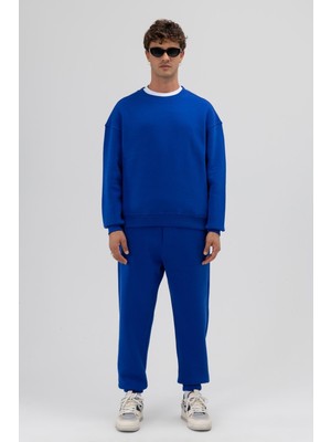 Vamos Basic Bisiklet Yaka Oversize Sweatshirt Saks