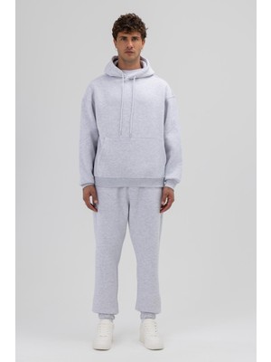 Vamos Basic Oversize Kapüşonlu Sweatshirt Karmelanj