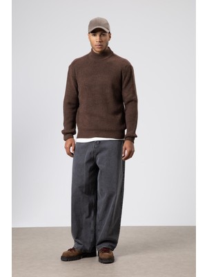 Vamos Yarım Balıkçı Yaka Triko Kazak Vizon