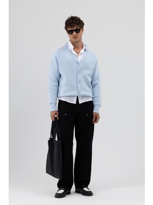 Vamos Oversize Düğmeli Sweatshirt Bebe Mavi