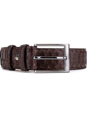 Tamer Tanca Erkek Hakiki Deri Kahverengi Kemer 1086 17 Erk Kmr SK25-26 Kahve Pıton