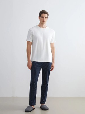 Triya Wear Studio Beli Lastikli Çizgili Erkeke Eşofman Altı