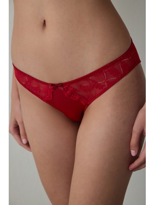 Penti Kırmızı Bow Detailed Slip Külot