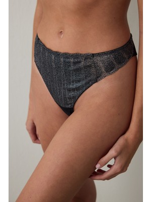 Penti Gümüş Antrasit Shinny Brazilian Külot