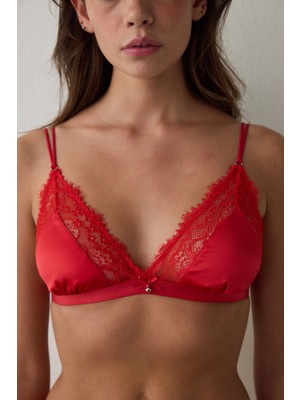 Penti Kırmızı Satin Lace Triangle