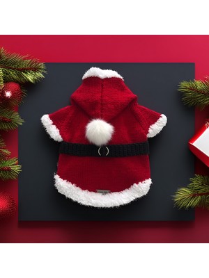 Lady Fify Kedi ve Köpek için Kapüşonlu Noel Baba Kostümü