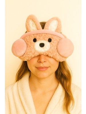 Katia & Bony Kulaklık Aksesuarlı Göz Uyku Bandı Pembe