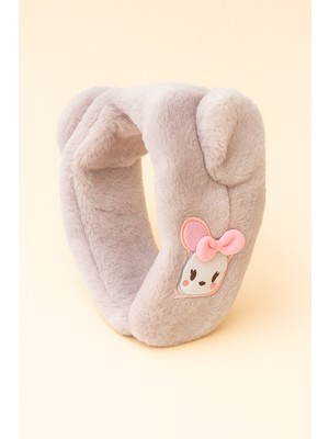 Katia & Bony Kulaklı Hayvan Aksesuarlı Peluş Atkı Ekru