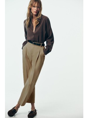 Açelya Okcu Premium Vento Orta Bel Kısa Paça Lycra Pantolon