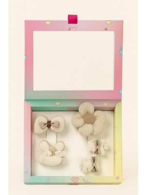 Kız Çocuk 4'lü Toka Seti Bej