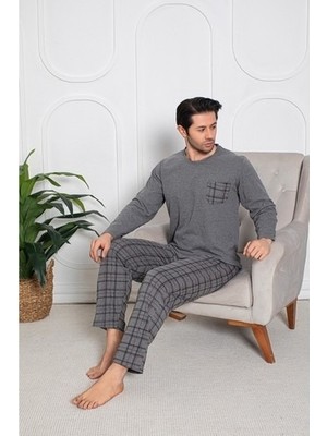 Sude Homewear Ercan Erkek Gri Üst Cepli Pjm Tkm