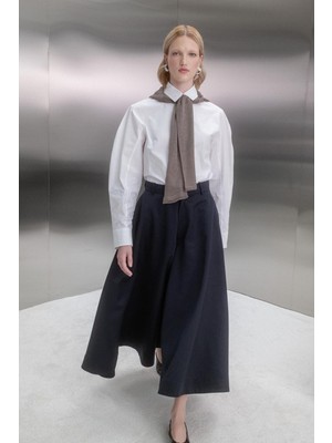 Select By Markaliste Geniş Dökümlü Trenç Pantolon Lacivert