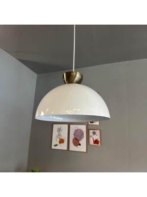 Bamyum Beyaz Yimpi Eskitme Şapka Başlık Avize Sarkıt Lamba Salon Mutfak Avizeleri Pastane Cafe