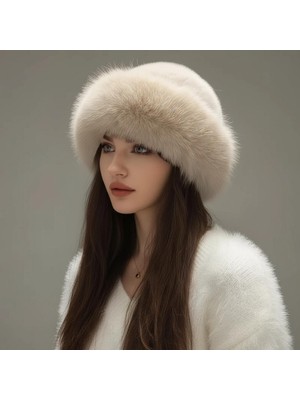 Gigi Giyim Suni Kürk Detaylı Kadın Kalpak Bere