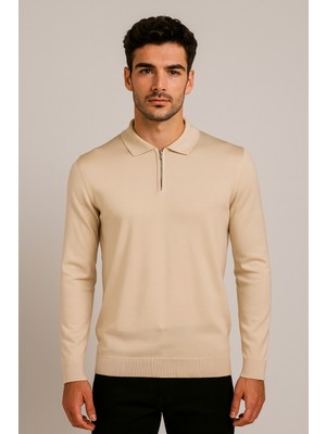 Ncs Jeans Erkek Triko Polo Yaka Bej