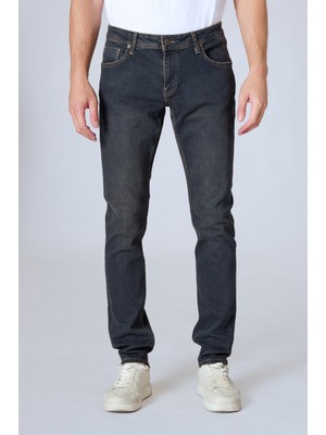 Twister Panama 802-01 Zift Blue Likralı Dar Kesim Erkek Kot Pantolon