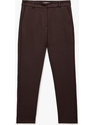 Koton Normal Bel Yan Cepli Kumaş Cigarette Pantolon