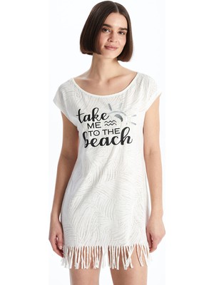 Lc Waikiki Yeni Sezon Kayık Yaka Kadın Plaj Elbisesi