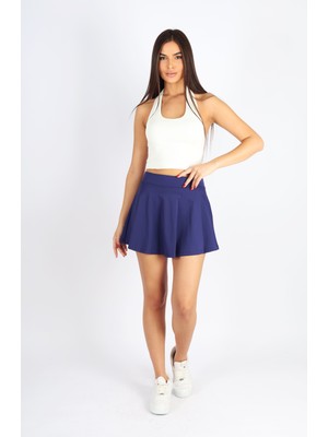 Softandbasic Bol Kesim Içi Taytlı Cep Detaylı Sporcu Şort Etek