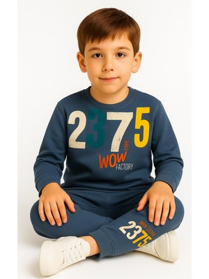 Rapapa Erkek Çocuk 3 Iplik Şardonlu  Baskılı Eşofman Takımı -10728M