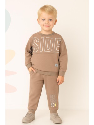 Rapapa Erkek Çocuk 3 Iplik Şardonlu Eşofman Takımı – 10727 Vizon