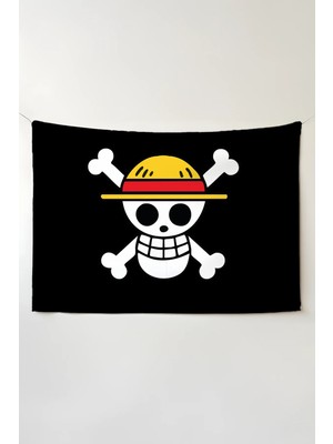 Charmbi One Piece Yatay Duvar Örtüsü – Anime Temalı Kaliteli Kumaş, Oda Dekoru Tapestry Duvar Halısı