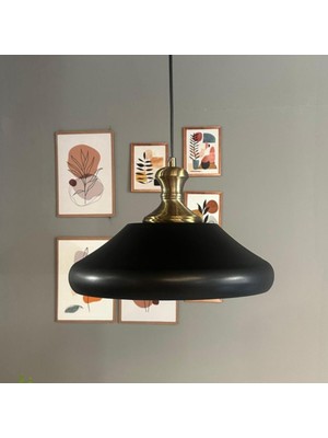 Bamyum Solitra Siyah Eskitme Tokmak Başlık Tekli Avize Sarkıt Ofis Showroom Salon Mutfak Avizeleri