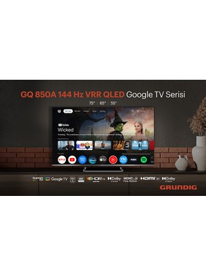 Grundig 65 GQ 850A 65'' 165 Ekran Uydu Alıcılı 4K Ultra HD Google Smart QLED TV