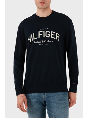 Tommy Hilfiger Pamuklu Regular Fit Baskılı Bisiklet Yaka Sweat Erkek Sweat MW0MW40851 Dw5