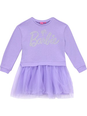 Barbie Simli Lila Kız Çocuk Abiye Elbise BRB5WG-ELB6691