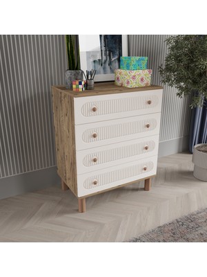 T&B Mila 4 Çekmeceli Şifonyer - Mdf Kapak