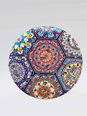 Mundy Işıltılı Karışık Desenli Çift Taraflı Yuvarlak Cep Çanta Makyaj El Aynası 7cm Çap (Kod:26)