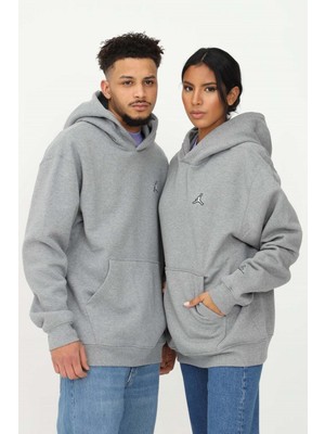 Nike Jordan Jumpman Unisex Pull Over Hoodie Kapüşonlu Gri Sweatshirt