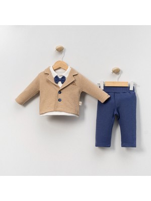 Minicayzen 3'lü Erkek Bebek Papyonlu Ceketli Takım
