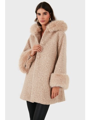 Via Dante Oversize Fit Kapüşonlu Yumuşak Tüy Detaylı Mont Bayan Mont 690891