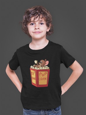 Bumeta Tom And Jerry Pop Corn Kedi Çizgi Film Çocuk Tişört T-Shirt