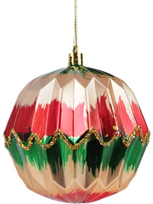 Ritzz Zig Zag Geometrik Dokulu Çam Ağacı Süsü Renkli 10 cm