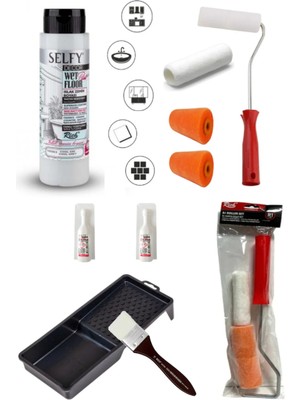 Selfy Decor Islak Zemin Boyası Cool Gri 500 ml Tezgah,fayans,granit,mermer,seramik Boyama Seti
