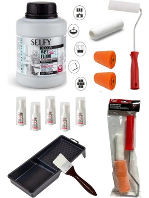 Selfy Decor Islak Zemin Boyası Country Gri 1250 ml Tezgah,fayans,granit,mermer,seramik Boyama Seti