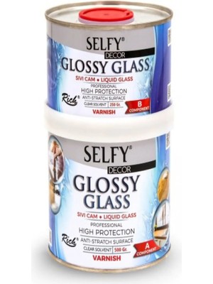 Selfy Decor Glossy Glass 500 250GR gr Sıvı Cam, Banyo, Mutfak, Tezgah, Verniği