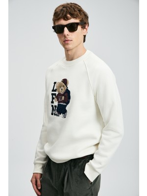 Lufian Storm Erkek Sweatshirt Kırık Beyaz