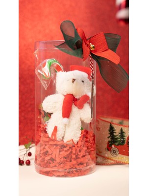 Candyzoo Ayıcık Hediyeli Silindir Hediye Kutusu Şeker Yılbaşı