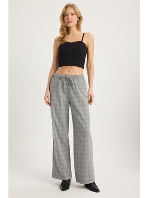 Home Store Ekose Bel Lastikli Pantolon